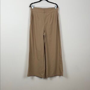 Forever 21 Tan Wide-Leg Flat Pleat Elastic Back 2 Pocket Women 0X Palazzo Pants